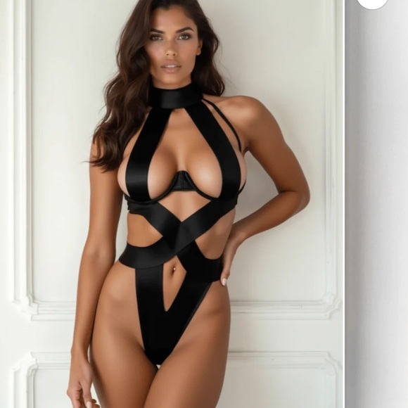 Strappy Black bodysuit - Picture 2 of 7